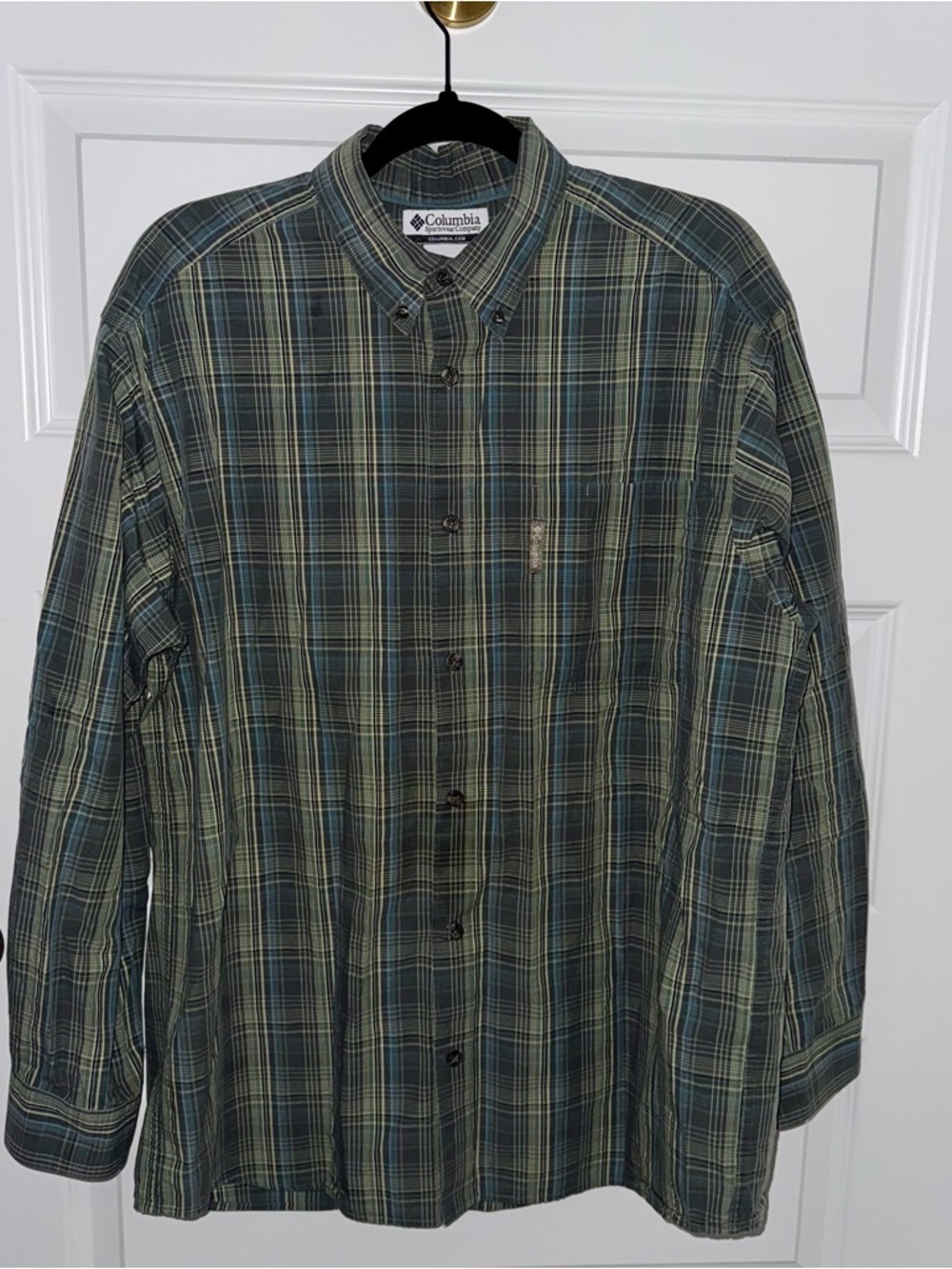 Columbia Men's Large Plaid Button Down Shirt Boho Earthy Gorpcore